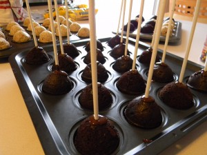 Cake Pops: Inserting the Stick into the Pop