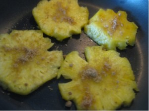 pineapple in saute pan
