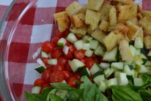 Bruschetta Salad: All ingredients, not mixed
