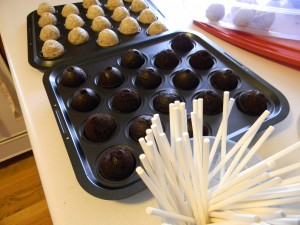 cake pops after baking