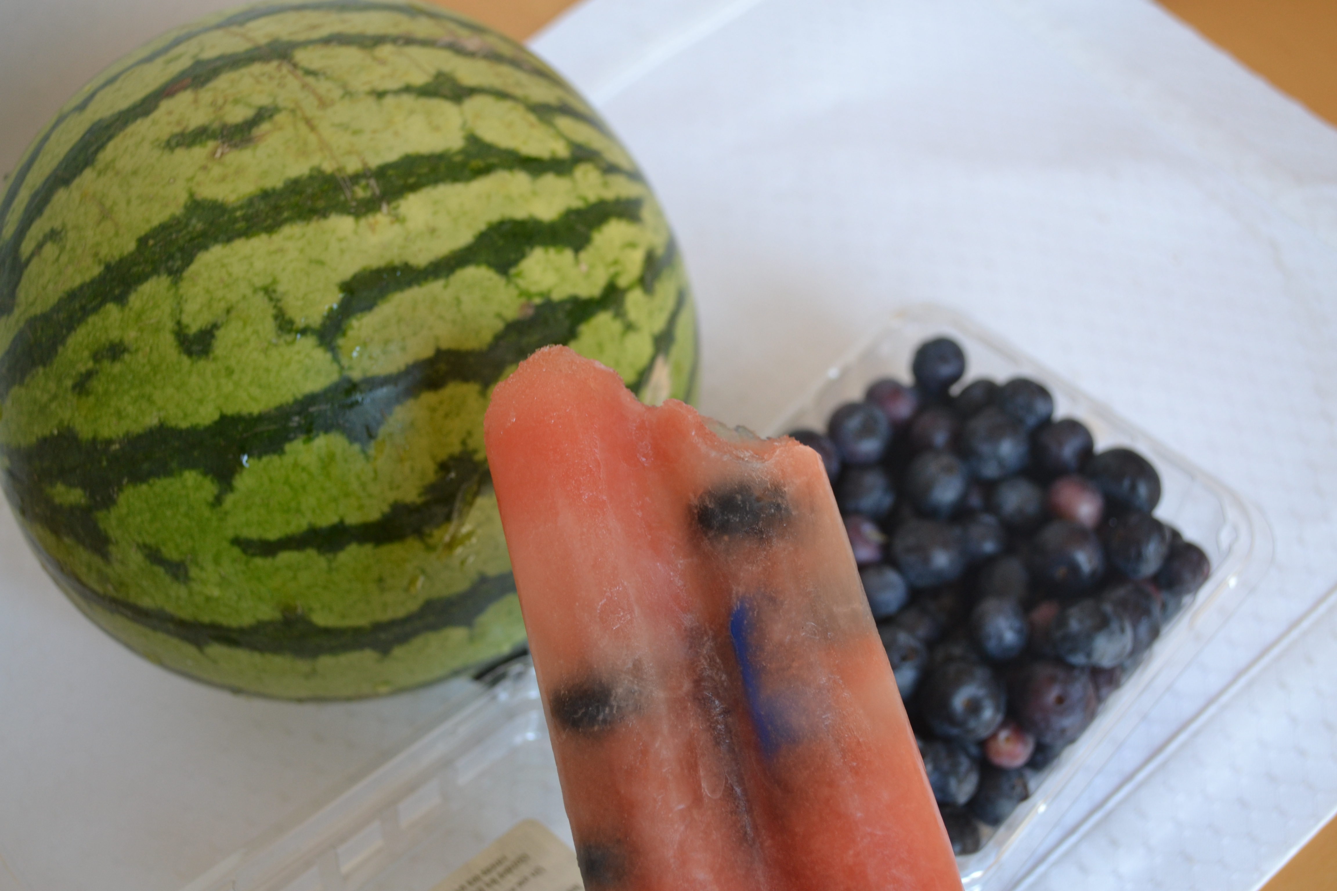 watermelon and blueberry homemade popsicles
