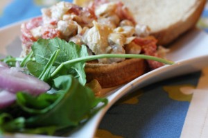 healthy chickpea chopped salad sandwich