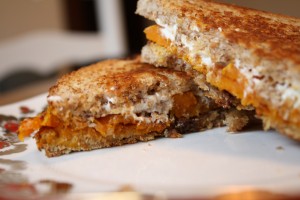 roasted butternut squash and goat cheese sandwich