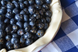 Prepping Blueberry Pie