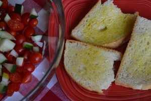 Bruschetta Salad: With oiled bread