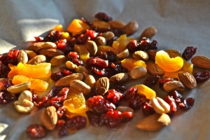 fruit and nuts for chocolate bark