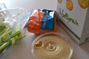 hummus and veggie snack