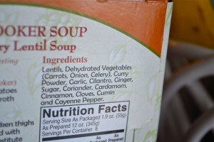 ingredients lentil curry soup